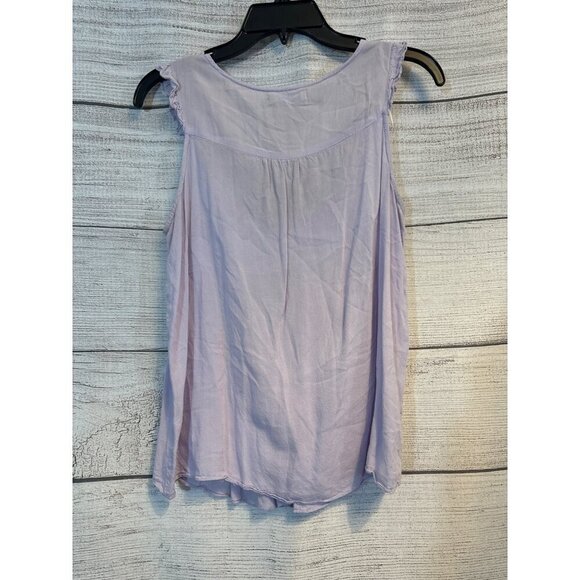 Solitaire Purple Woven babydoll Tank Top Size M - Picture 3 of 3